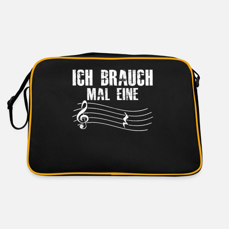 ich brauch mal eine Pause Musiker Klavier - Retro Tasche - Schwarz/Gold