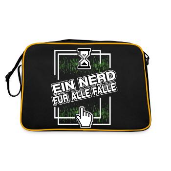 nerd administrator IT abteilung pixel coder - Retro Tasche - Schwarz/Gold - Hinten