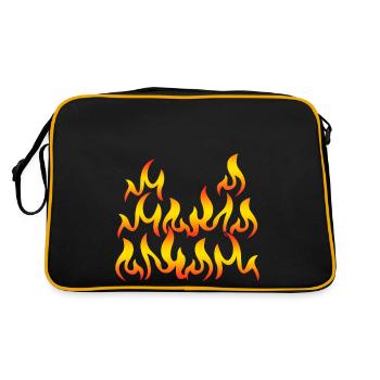 Red Flames Bowling - Retro Tasche - Schwarz/Gold - Hinten