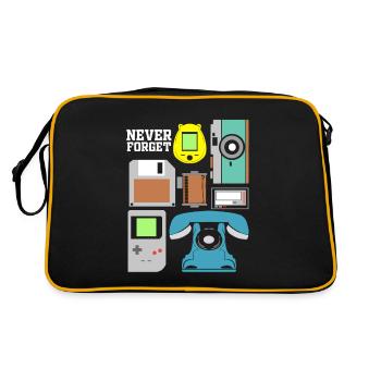 Never Forget Audio Cassette Tape Novelty - Retro Tasche - Schwarz/Gold - Hinten