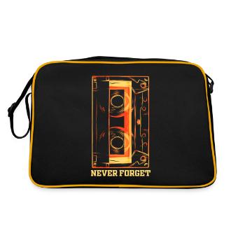 Never Forget Audio Cassette Tape - Retro Tasche - Schwarz/Gold - Hinten