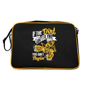 Wenn der Dreck nicht fliegt, versuchst du es auch - Retro Tasche - Schwarz/Gold - Hinten