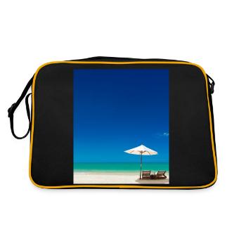 Vacances d’été sur la plage de sable à côté de l’océan - Sac Retro - noir/or - Dos