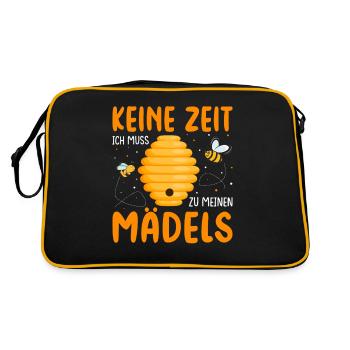 Imkerin Geschenkidee Biene Honig - Retro Tasche - Schwarz/Gold - Hinten