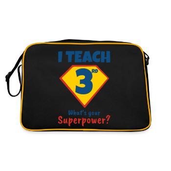J’enseigne à des tiers quel est votre superpouvoir - Sac Retro - noir/or - Dos