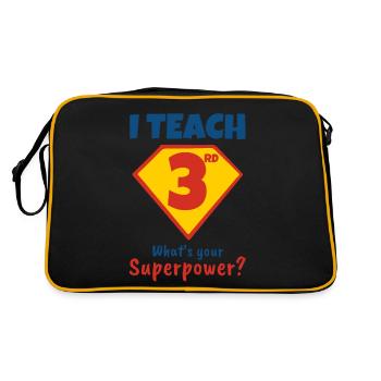 J’enseigne à des tiers quel est votre superpouvoir - Sac Retro - noir/or - Dos