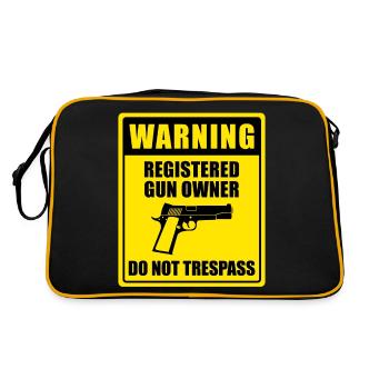 Registered Gun Owner Sign - Retro Tasche - Schwarz/Gold - Hinten