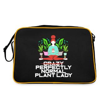 Crazy Plant Lady - Plant Lover - Retro Tasche - Schwarz/Gold - Hinten