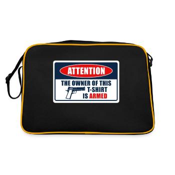 Gun Control - Registered Gun Owner Sign - Retro Tasche - Schwarz/Gold - Hinten