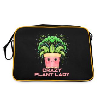 Crazy Plant Lady - Plant Lover - Retro Tasche - Schwarz/Gold - Hinten