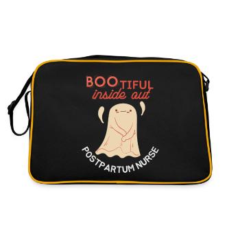 Postpartale Krankenschwester Halloween Mutter Baby RN Krankenschwester - Retro Tasche - Schwarz/Gold - Hinten
