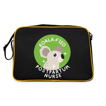 Postpartale Krankenschwester süße Koala Mutter Baby RN Krankenschwester - Retro Tasche - Schwarz/Gold - Hinten