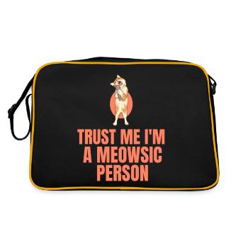Cat singing - Retro Bag - black/gold - Back