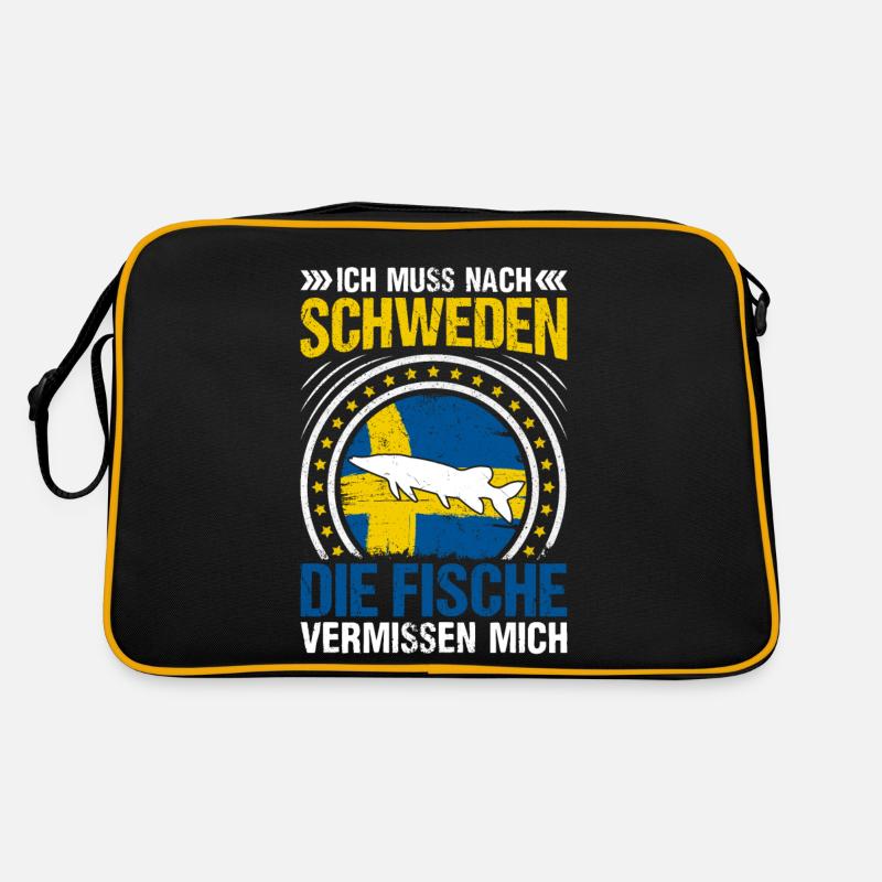 Schweden Angeltrip Angeltour Geschenk Retro Tasche