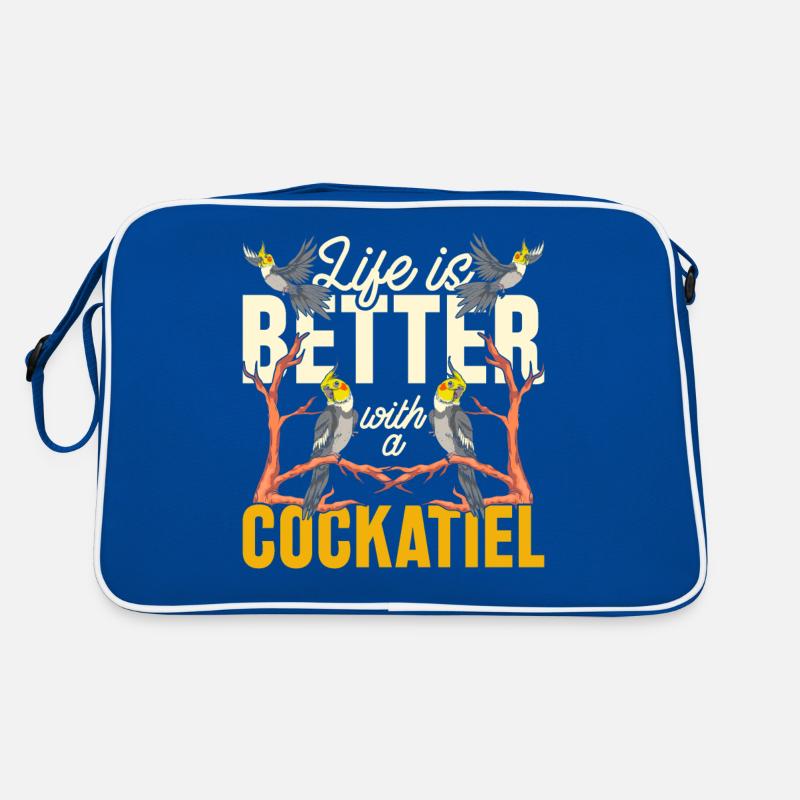 Vogel Haustier Geschenkidee Tiere Nymphensittich Retro Tasche