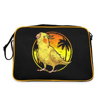 Oiseau tropical Cadeau d’été Cockatiel - Sac Retro - noir/or - Dos