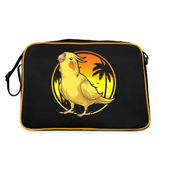 Été Coucher de soleil Oiseau Cockatiel - Sac Retro - noir/or - Dos