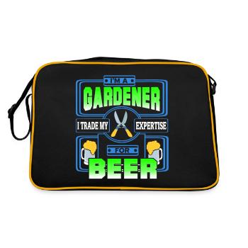 Je suis un jardinier J’échange mon expertise contre de la bière - Sac Retro - noir/or - Dos
