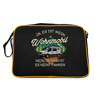 Ja das ist mein Wohnmobil - Retro Tasche - Schwarz/Gold - Hinten