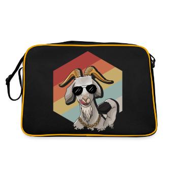 Chèvre rétro cool avec lunettes de soleil - Sac Retro - noir/or - Dos