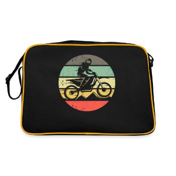 Dirt Bike Motocross Retro Vintage Dirtbike Rider - Sac Retro - noir/or - Dos