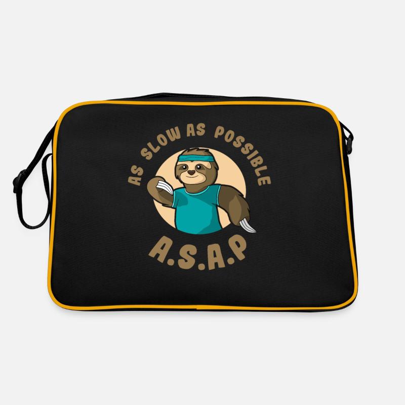 Faultier Läufer ASAP Langsam Sport Wettkampf Witz Retro Tasche