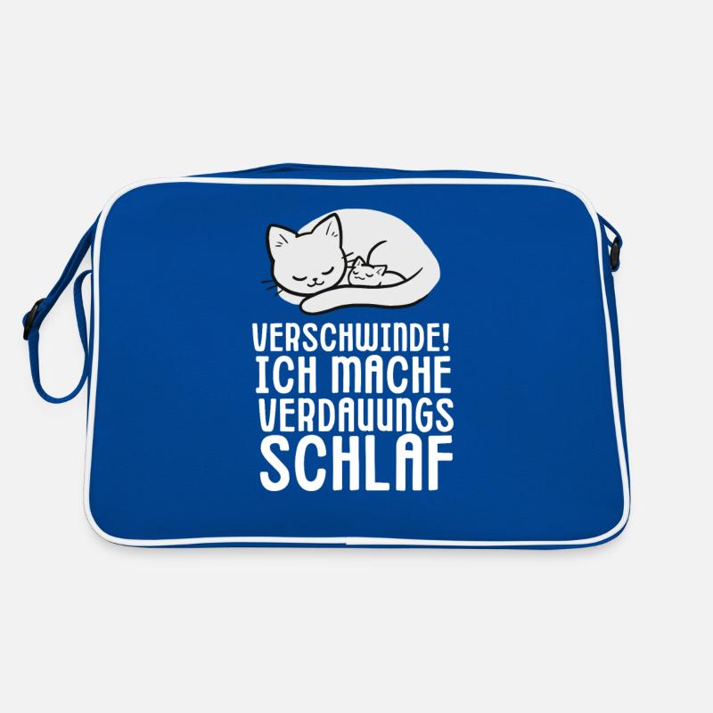 Verschwinde Ich schlafe Katze Katzen Geschenk Retro Tasche