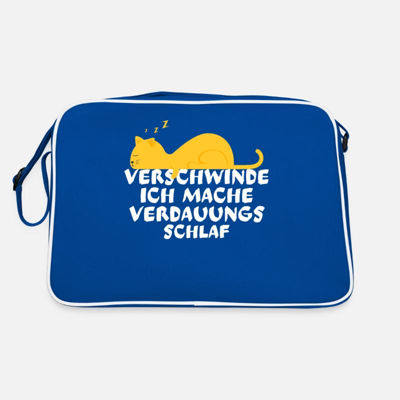 Verschwinde Ich schlafe Katze Katzen Geschenk Retro Tasche