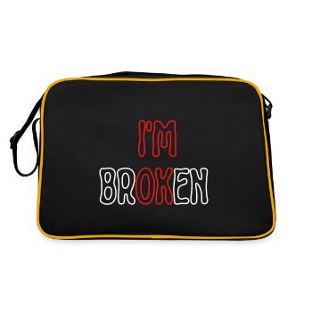 I am Broken - Retro Tasche - Schwarz/Gold - Hinten