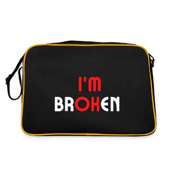I am Broken - Retro Tasche - Schwarz/Gold - Hinten