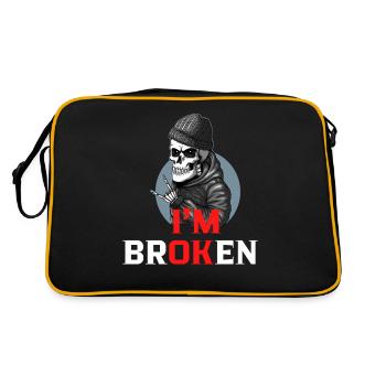 I am Broken - Retro Tasche - Schwarz/Gold - Hinten