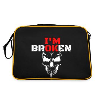 I am Broken - Retro Tasche - Schwarz/Gold - Hinten