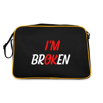 I am Broken - Retro Tasche - Schwarz/Gold - Hinten