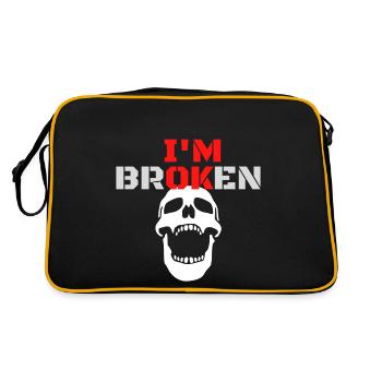 I am Broken - Retro Tasche - Schwarz/Gold - Hinten