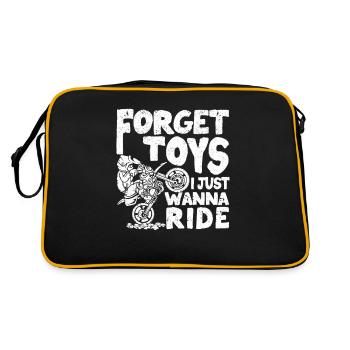 Dirt Bike Rider Boys Motocross Forget Toys I Just - Retro Bag - black/gold - Back