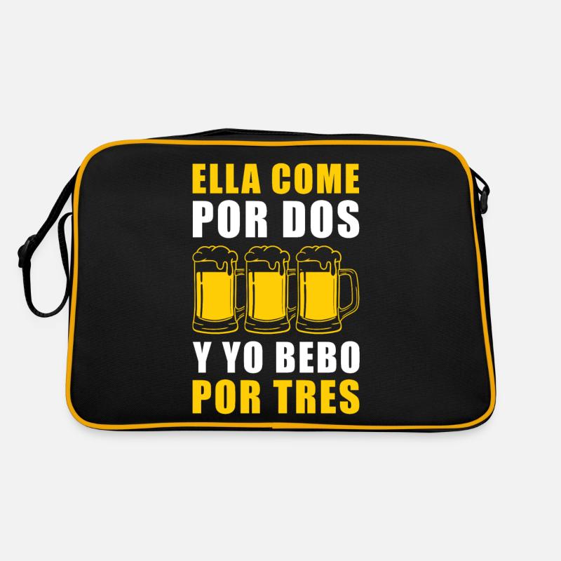 She Eats For Two And I Drink For Three Spanish Retro Tasche