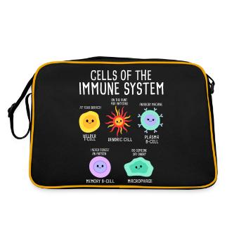 Cells Of Immune System - Biology Teacher - Retro Tasche - Schwarz/Gold - Hinten