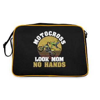 Motocross Look Mom No Handy Funny Dirtbike Rider - Retro Bag - black/gold - Back