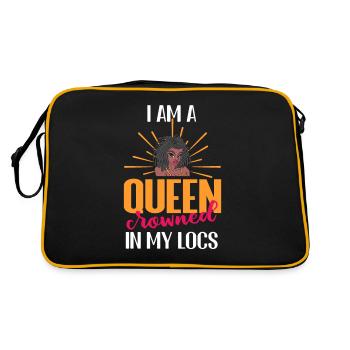 I Am A Queen Crowned In My Locs - Retro Bag - black/gold - Back
