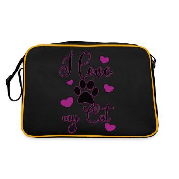 J’adore mon chat - Sac Retro - noir/or - Dos