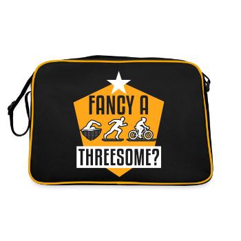 Fancy A Threesome Adult Humor - Retro Bag - black/gold - Back