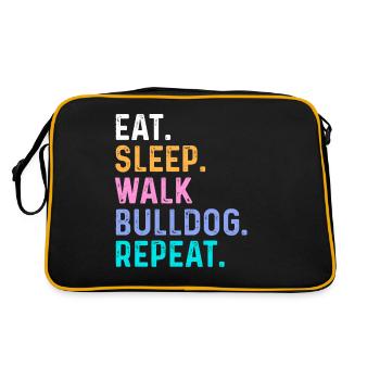 Eat Sleep Walk Bulldog Repeat - Retro Bag - black/gold - Back