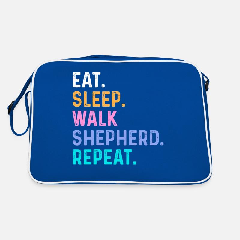 Eat Sleep Walk Shepherd Repeat Retro Bag
