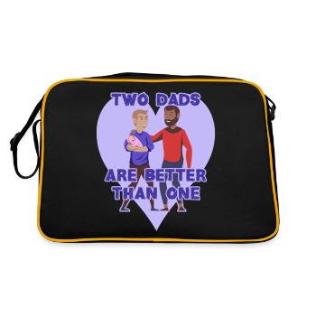 2 Dads Are Better Than One gay parenting LGBT - Retro Bag - black/gold - Back