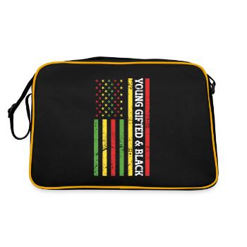 Young Gifted And Black - Black History Month - Retro Tasche - Schwarz/Gold - Hinten