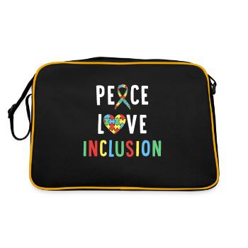Peace Love Inclusion SPED Special Ed Teacher - Retro Tasche - Schwarz/Gold - Hinten