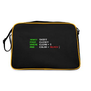 Software Engineers Funny Joke Programming Coding - Retro Tasche - Schwarz/Gold - Hinten