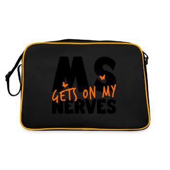 MS Gets on My Nerves - Multiple Sclerosis - Retro Tasche - Schwarz/Gold - Hinten