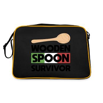 Wooden Spoon Survivor - Retro Tasche - Schwarz/Gold - Hinten