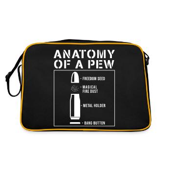 Anatomy Of A Pew Bullet - Retro Tasche - Schwarz/Gold - Hinten
